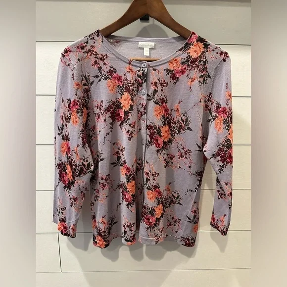 Garnet Hill Merino Wool Cardigan- size medium - Picture 1 of 4